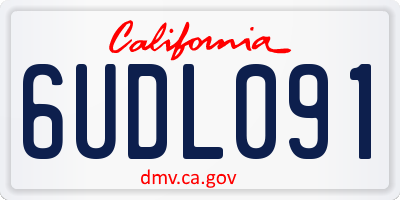 CA license plate 6UDL091
