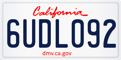 CA license plate 6UDL092