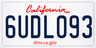 CA license plate 6UDL093