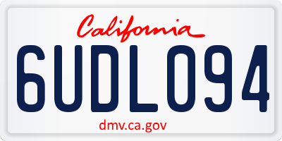 CA license plate 6UDL094