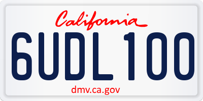 CA license plate 6UDL100