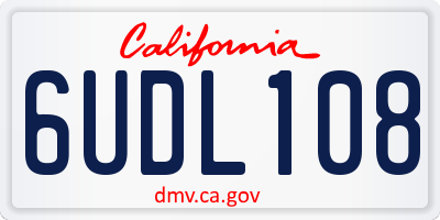 CA license plate 6UDL108
