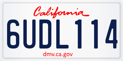 CA license plate 6UDL114