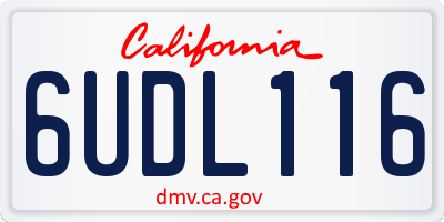 CA license plate 6UDL116