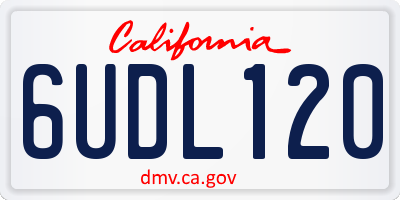 CA license plate 6UDL120