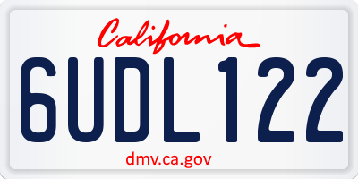 CA license plate 6UDL122