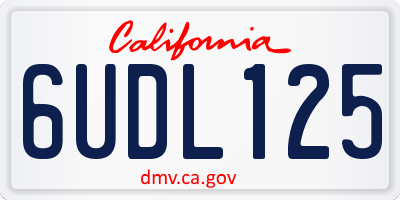 CA license plate 6UDL125