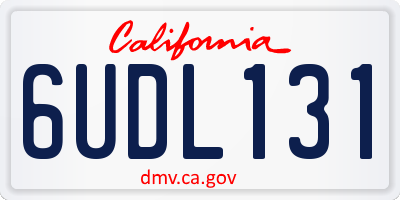 CA license plate 6UDL131