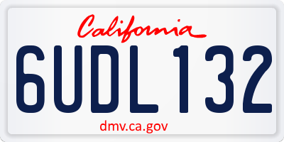 CA license plate 6UDL132