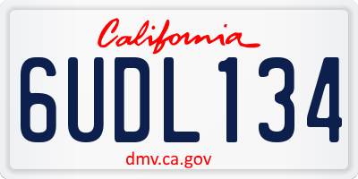 CA license plate 6UDL134