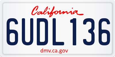 CA license plate 6UDL136