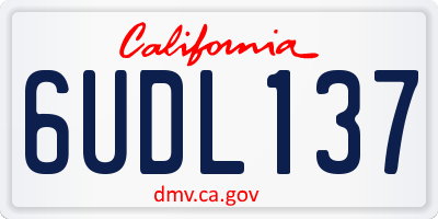 CA license plate 6UDL137