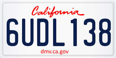 CA license plate 6UDL138