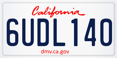 CA license plate 6UDL140