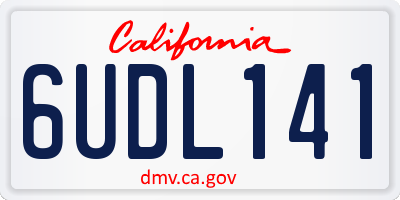 CA license plate 6UDL141