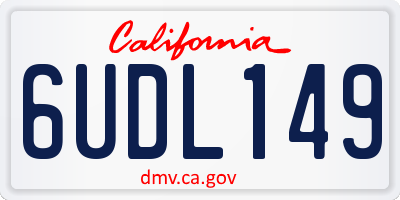 CA license plate 6UDL149