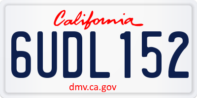 CA license plate 6UDL152