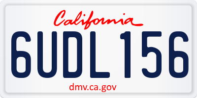 CA license plate 6UDL156