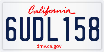 CA license plate 6UDL158