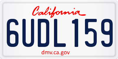 CA license plate 6UDL159