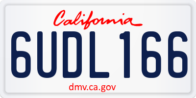 CA license plate 6UDL166