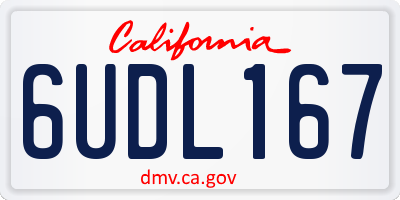 CA license plate 6UDL167