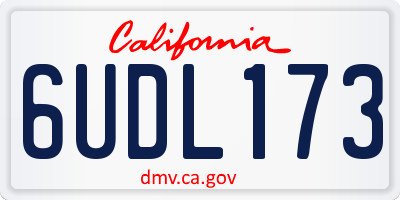 CA license plate 6UDL173