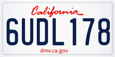 CA license plate 6UDL178