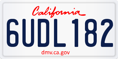 CA license plate 6UDL182