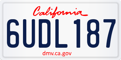 CA license plate 6UDL187
