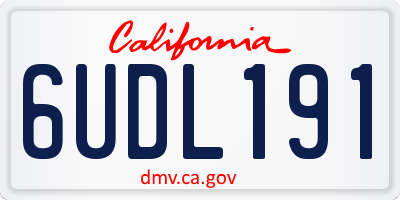 CA license plate 6UDL191