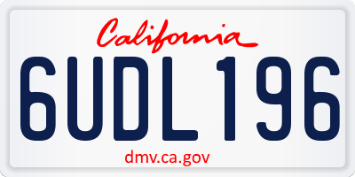 CA license plate 6UDL196