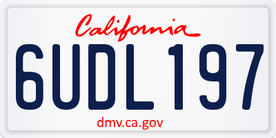 CA license plate 6UDL197