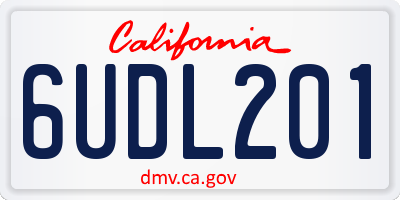 CA license plate 6UDL201