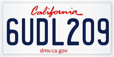 CA license plate 6UDL209