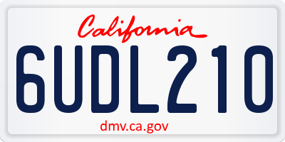 CA license plate 6UDL210