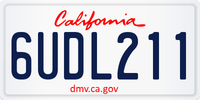 CA license plate 6UDL211