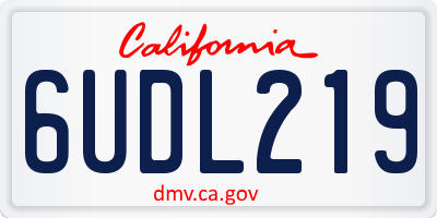 CA license plate 6UDL219