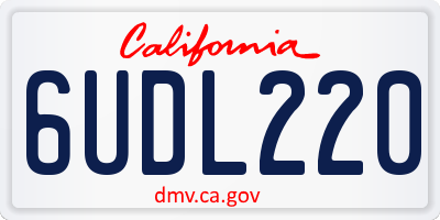 CA license plate 6UDL220