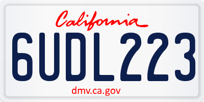 CA license plate 6UDL223