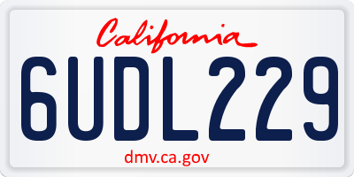 CA license plate 6UDL229