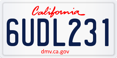 CA license plate 6UDL231