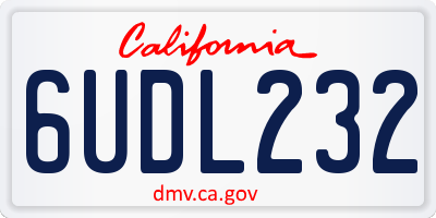 CA license plate 6UDL232