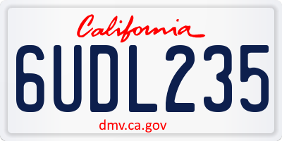 CA license plate 6UDL235