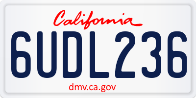 CA license plate 6UDL236