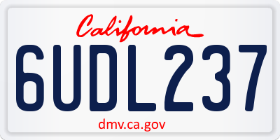 CA license plate 6UDL237