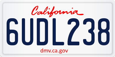 CA license plate 6UDL238