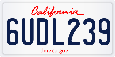 CA license plate 6UDL239