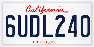 CA license plate 6UDL240