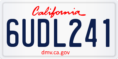 CA license plate 6UDL241